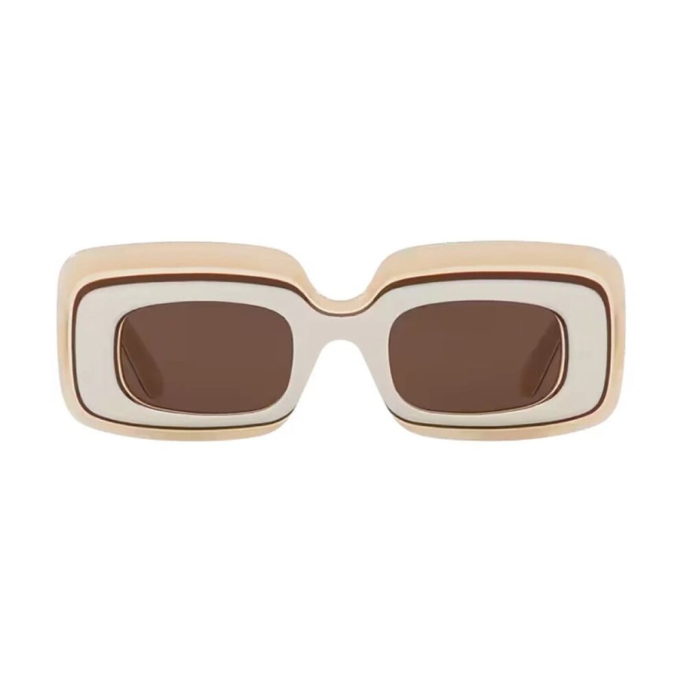 NWT LOEWE SUNGLASSES WOMEN RECTANGLE IVORY EYEWEAR LOEWE LW40139U 25E